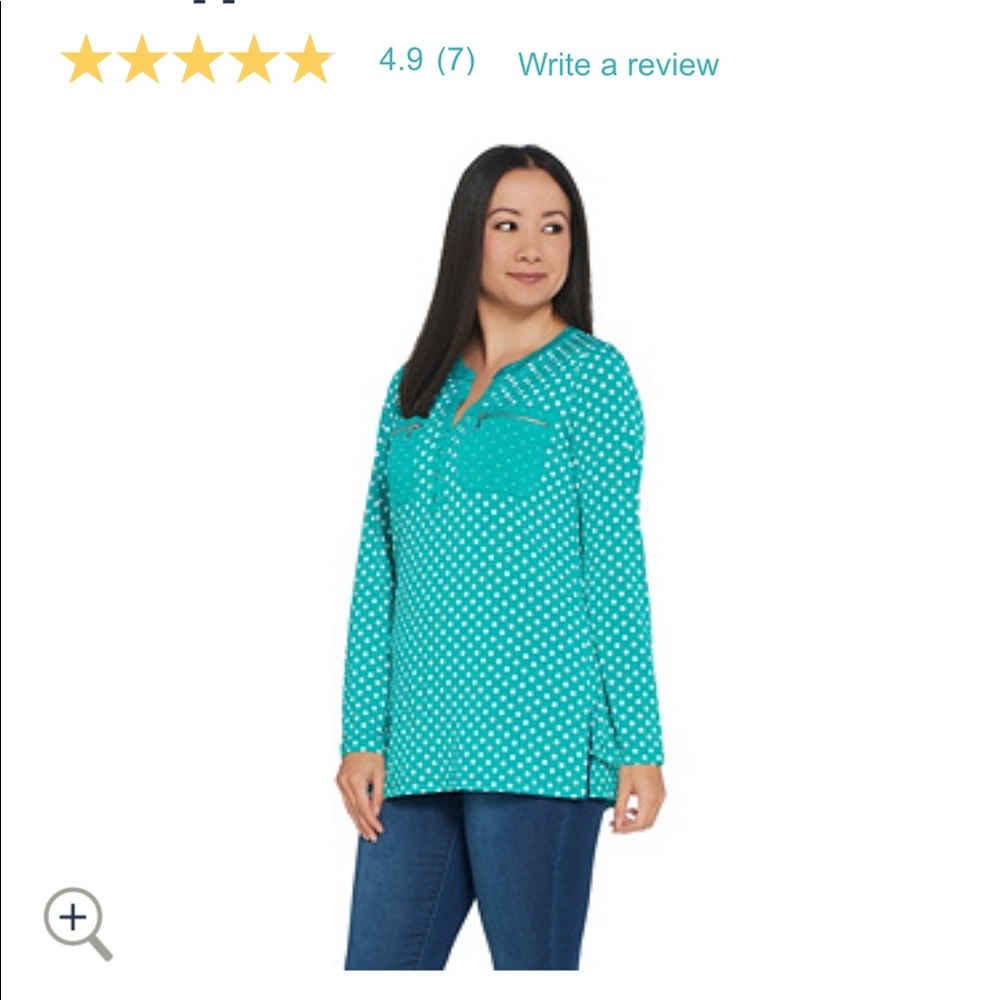 Susan Graver Polka Dot Liquid Knit Top